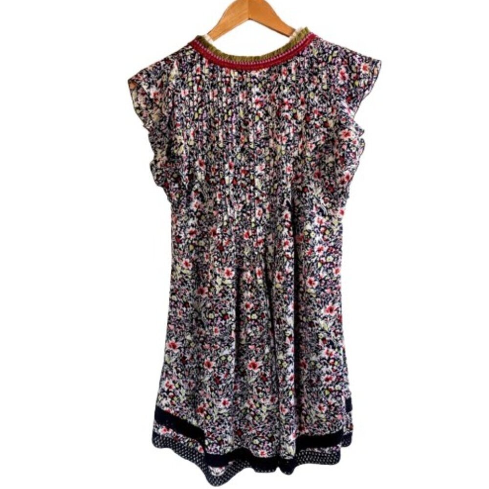 Poupette St. Barth Sasha Navy Blue Fringed Mini Dress - Picture 3 of 9
